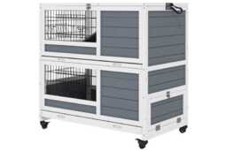 Indoor Rabbit Hutch & Small Pet Cage - Easy Clean, Chew-Resistant, Multi-Level Portable Home for Rabbits, Guinea Pigs & Small Animals - thumbnail 1