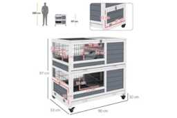 Indoor Rabbit Hutch & Small Pet Cage - Easy Clean, Chew-Resistant, Multi-Level Portable Home for Rabbits, Guinea Pigs & Small Animals - thumbnail 3
