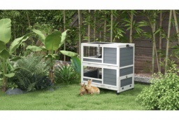 Indoor Rabbit Hutch & Small Pet Cage - Easy Clean, Chew-Resistant, Multi-Level Portable Home for Rabbits, Guinea Pigs & Small Animals - thumbnail 2