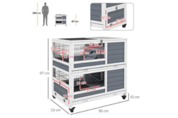 Indoor Rabbit Hutch & Small Pet Cage - Easy Clean, Chew-Resistant, Multi-Level Portable Home for Rabbits, Guinea Pigs & Small Animals - thumbnail 7