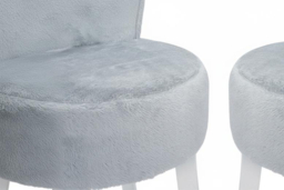 Elegant Plush Upholstered Dressing Table Chair with Stylish White Legs - thumbnail 8