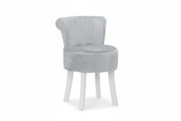 Elegant Plush Upholstered Dressing Table Chair with Stylish White Legs - thumbnail 6