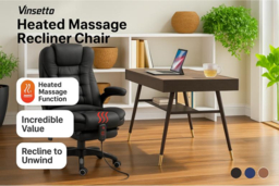 Vinsetto Ergonomic Heated Massage Recliner Chair - Faux Leather, Adjustable Lounge Armchair - thumbnail 6