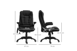 Vinsetto Ergonomic Heated Massage Recliner Chair - Faux Leather, Adjustable Lounge Armchair - thumbnail 7