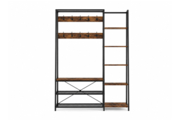5-in-1 Hall Tree with Storage Bench, Hooks & Side Shelves - thumbnail 7