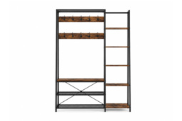 5-in-1 Hall Tree with Storage Bench, Hooks & Side Shelves - thumbnail 3