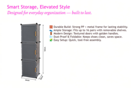 PRICE DROP! 6 or 8-Tier Space-Saving Shoe Storage - Cabinet or Box Units - thumbnail 8