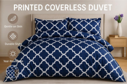 PRICE DROP! All Seasons Printed Coverless Microfibre Duvet - Hypoallergenic, Machine Washable, 4 Sizes, Modern Design - thumbnail 6