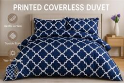 PRICE DROP! All Seasons Printed Coverless Microfibre Duvet - Hypoallergenic, Machine Washable, 4 Sizes, Modern Design - thumbnail 2