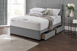 Grey Ottoman Divan Bed Set — Storage Drawers & Orthopaedic Memory Mattress - thumbnail 1