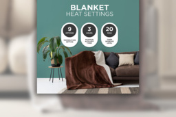 Ultra Soft Electric Heated Sherpa Fleece Blanket - 2 Colours - thumbnail 3