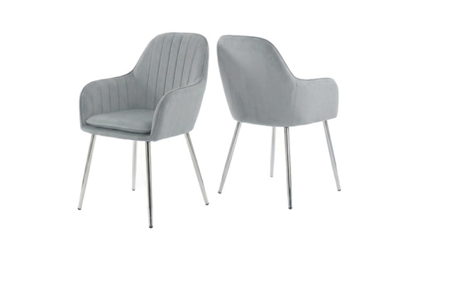Set of 2 Luxurious Velvet Upholstered Dining Chairs with Metal Legs - image 1
