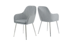 Set of 2 Luxurious Velvet Upholstered Dining Chairs with Metal Legs - thumbnail 1