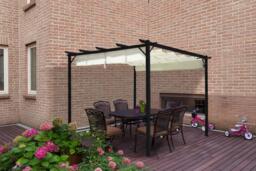 Outdoor Retractable Steel Pergola with Waterproof UV Canopy - thumbnail 3