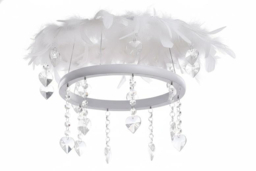 Double-Layer Feather LED Pendant Light with Crystals - thumbnail 8
