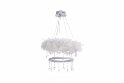Double-Layer Feather LED Pendant Light with Crystals - thumbnail 5