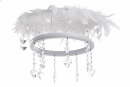 Double-Layer Feather LED Pendant Light with Crystals - thumbnail 4