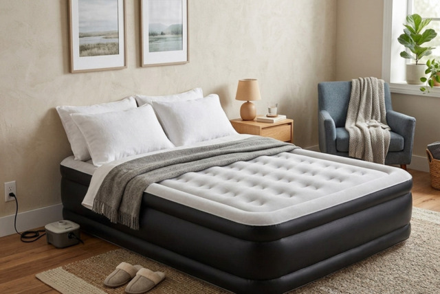 Trendi Inflatable Air Mattress with Built-In Electric Pump - Single or King Size - image 1