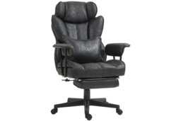 Ergonomic Executive Office Chair - Black Microfibre, Wide Seat, Adjustable Height & Lumbar Support - thumbnail 5