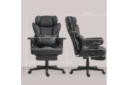 Ergonomic Executive Office Chair - Black Microfibre, Wide Seat, Adjustable Height & Lumbar Support - thumbnail 7