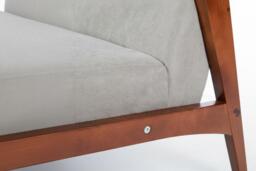 Grey Upholstered Wooden Frame Tufted Sofa - thumbnail 4