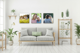 "Set of 3 Personalised 12"" x 12"" Square Canvas Wall Art - Premium Photo Prints, Hand-Stretched, Modern Decor" - thumbnail 4