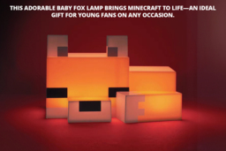 Minecraft Fox LED Table Night Light - Portable, Child-Safe, Soft Glow - thumbnail 3