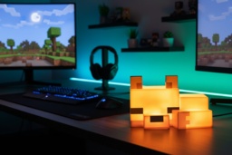 Minecraft Fox LED Table Night Light - Portable, Child-Safe, Soft Glow - thumbnail 2