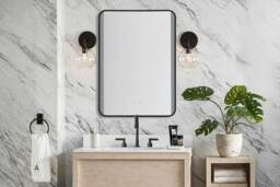 Framed Rectangular Bathroom Vanity Mirror with LED Lights - thumbnail 2