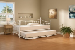 Vintage Style Florida Metal Daybed Frame with Optional Trundle