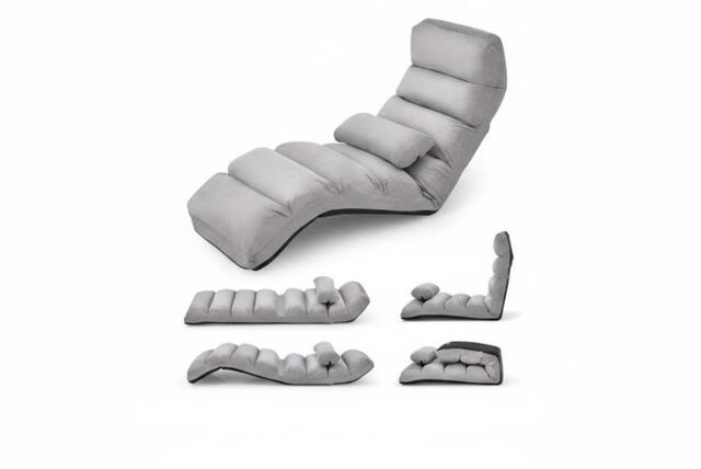 Folding Lazy Floor Chair with Backrest and Pillow - image 1