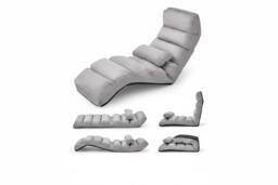 Folding Lazy Floor Chair with Backrest and Pillow - thumbnail 1