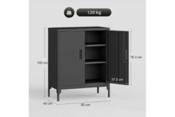 Metal Lockable Storage Cabinet - Heavy Duty, Adjustable Shelves, 120kg Capacity, Industrial Modular Wardrobe - thumbnail 7