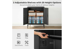 Metal Lockable Storage Cabinet - Heavy Duty, Adjustable Shelves, 120kg Capacity, Industrial Modular Wardrobe - thumbnail 8