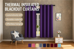 Thermal Insulated Blackout Curtains in 9 Colour Options - thumbnail 6