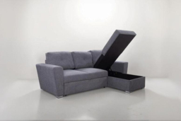 Modern Linen 3-Seater Corner Sofa Bed with Reversible Storage Ottoman & Wireless Charging - thumbnail 8