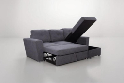 Modern Linen 3-Seater Corner Sofa Bed with Reversible Storage Ottoman & Wireless Charging - thumbnail 7