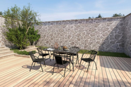 Spacious Outdoor Glass Table with Six All-Weather Rattan Chairs - thumbnail 8