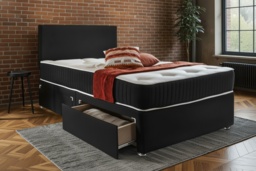 Strada Plush Divan Bed with Storage & Mattress - thumbnail 2