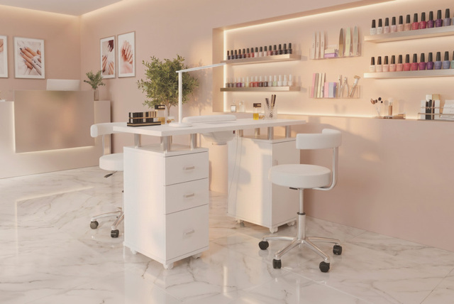 Manicure Table with Drawers, Wheels & Dust Collector - image 1