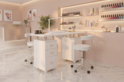 Manicure Table with Drawers, Wheels & Dust Collector - thumbnail 1