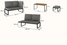 6-Piece Modular Garden Sofa Set with Dining Table - thumbnail 8
