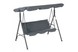 PRICE DROP! Grey 3-Seater Garden Swing Chair with Cushions and Adjustable Canopy - thumbnail 3