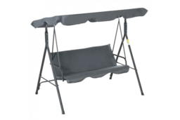 PRICE DROP! Grey 3-Seater Garden Swing Chair with Cushions and Adjustable Canopy - thumbnail 7