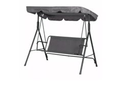Grey 3-Seater Garden Swing Chair with Cushions and Adjustable Canopy - thumbnail 7