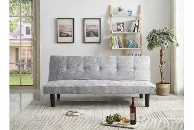 PRICE DROP! Crushed Velvet 3-Seater Reclining Sofa Bed - Modern Convertible Velvet Sofa - image 1