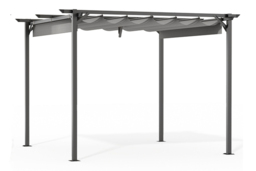 PRICE DROP! Pergola Gazebo with Retractable Sun Shade Canopy - 8x8ft - thumbnail 3
