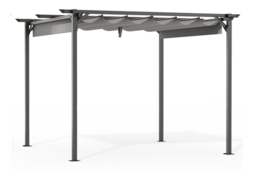 PRICE DROP! Pergola Gazebo with Retractable Sun Shade Canopy - 8x8ft - thumbnail 7