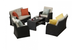 6 Seater Rattan Outdoor Sofa Set with Coffee Table - thumbnail 3