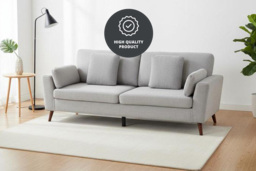 PRICE DROP! Elegant 2-Seater Chenille Upholstered Sofa with Cushions and Wooden Legs - thumbnail 3
